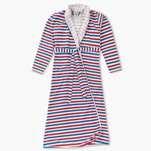 Monica and Andy Women’s Red White Blue Stripe Lounge Robe XS/S